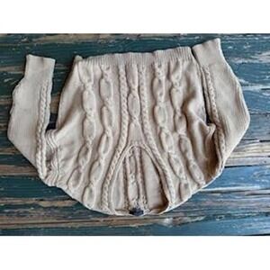 J.Crew Womens Cable Knit Sweater Tan Beige Long Sleeve Crew Neck Pullover S